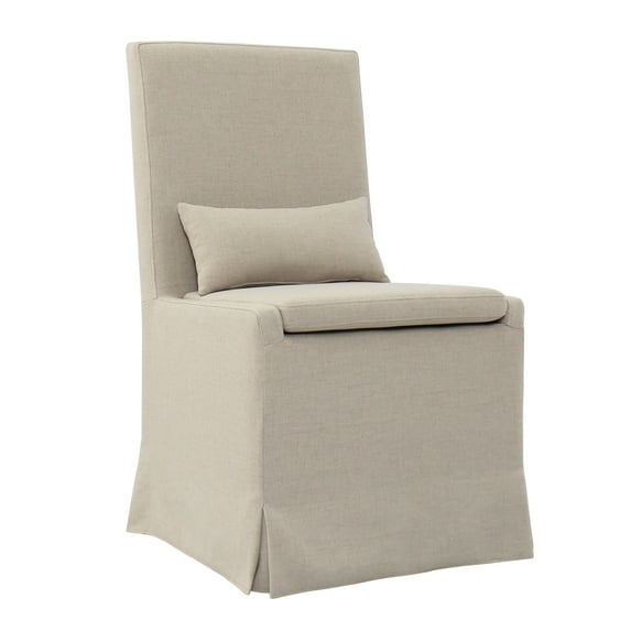 Padma's Plantation Sandspur Beach Wood Dining Chair in Brushed Linen White