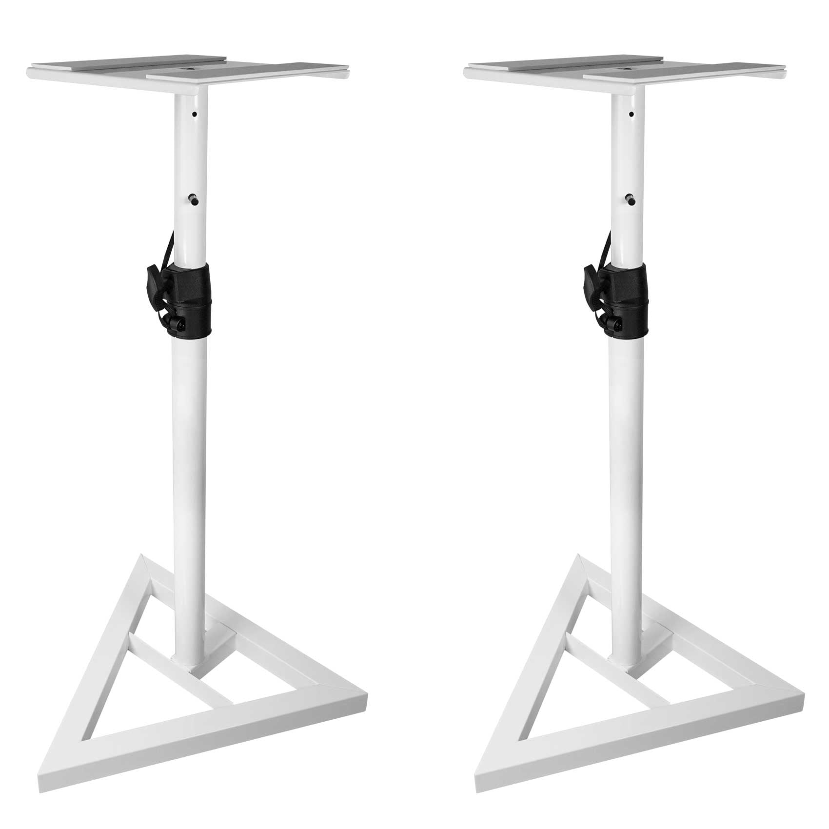 Pair Rockville RVSM1 White Studio Monitor Speaker Stands w/ Adjustable Height