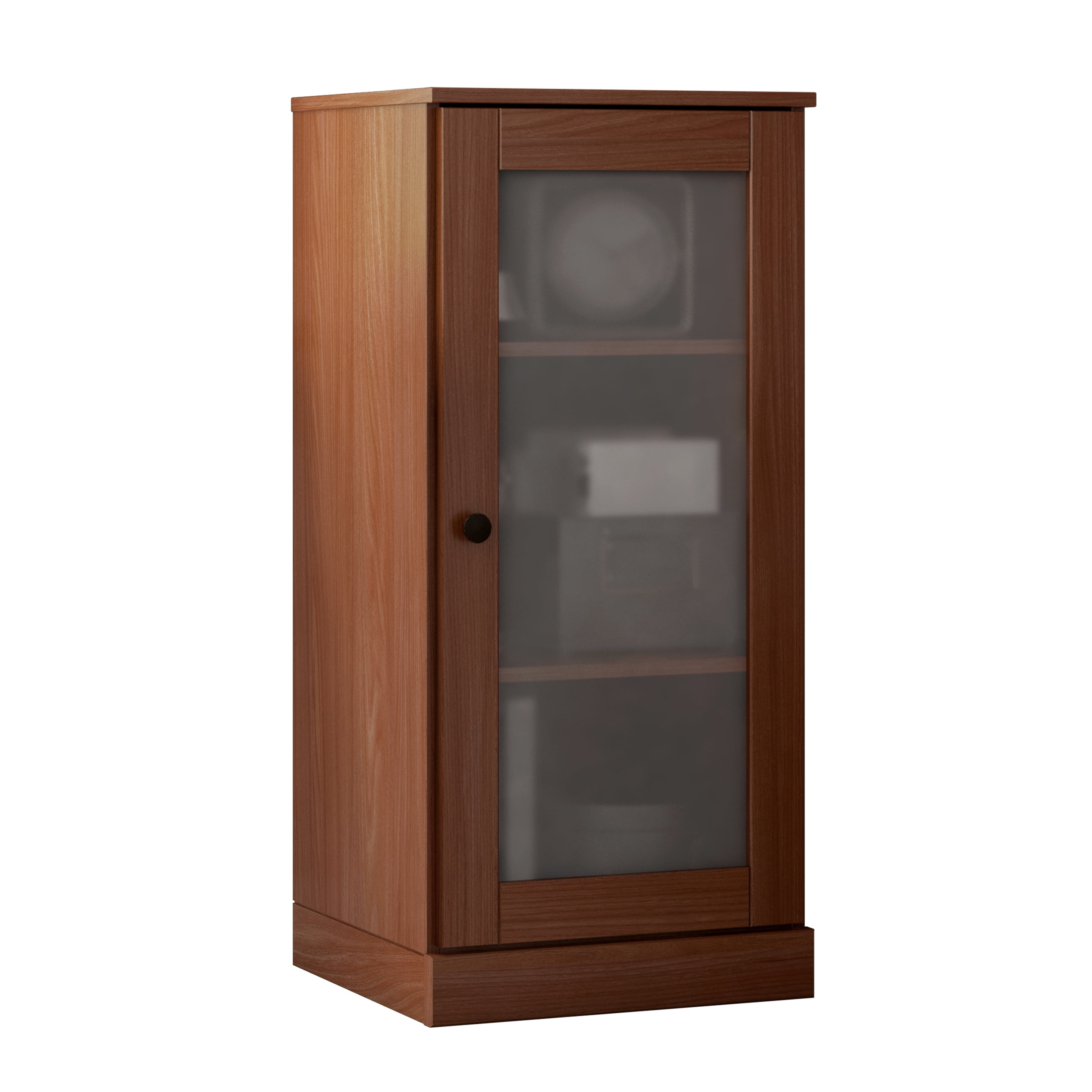 Palace Imports 100% Solid Wood 3-shelf Bookcase with Adjustable Shelves and Frosted Glass Door, Mocha