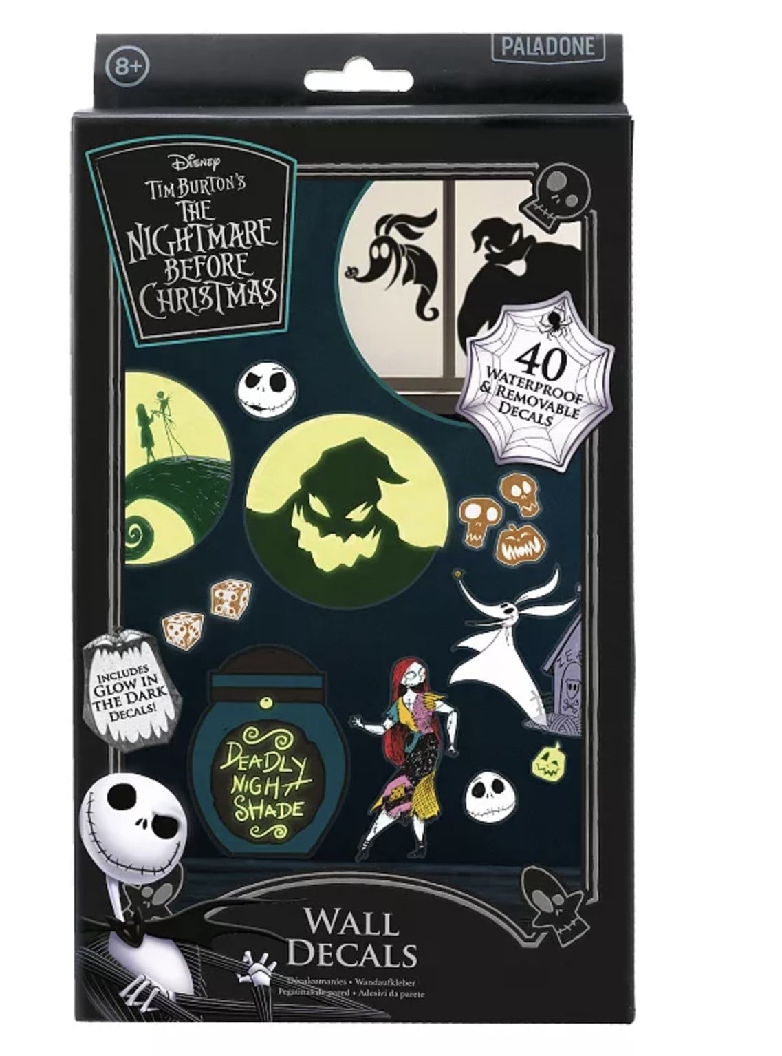 Paladone Disney Nightmare Before Christmas Wall Decals - 40 Unique Spooky Vinyl Decals to Custo