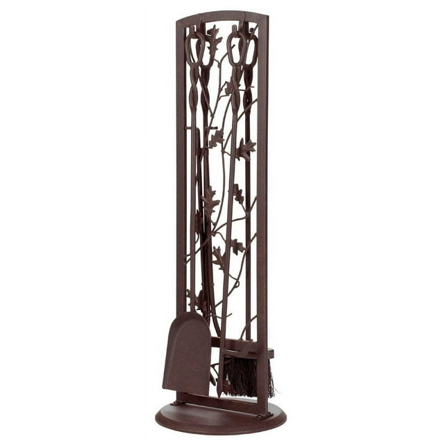 Werqueid Fireplace Tool Set 5 Piece, Oak Leaf 30", Colonial Brown
