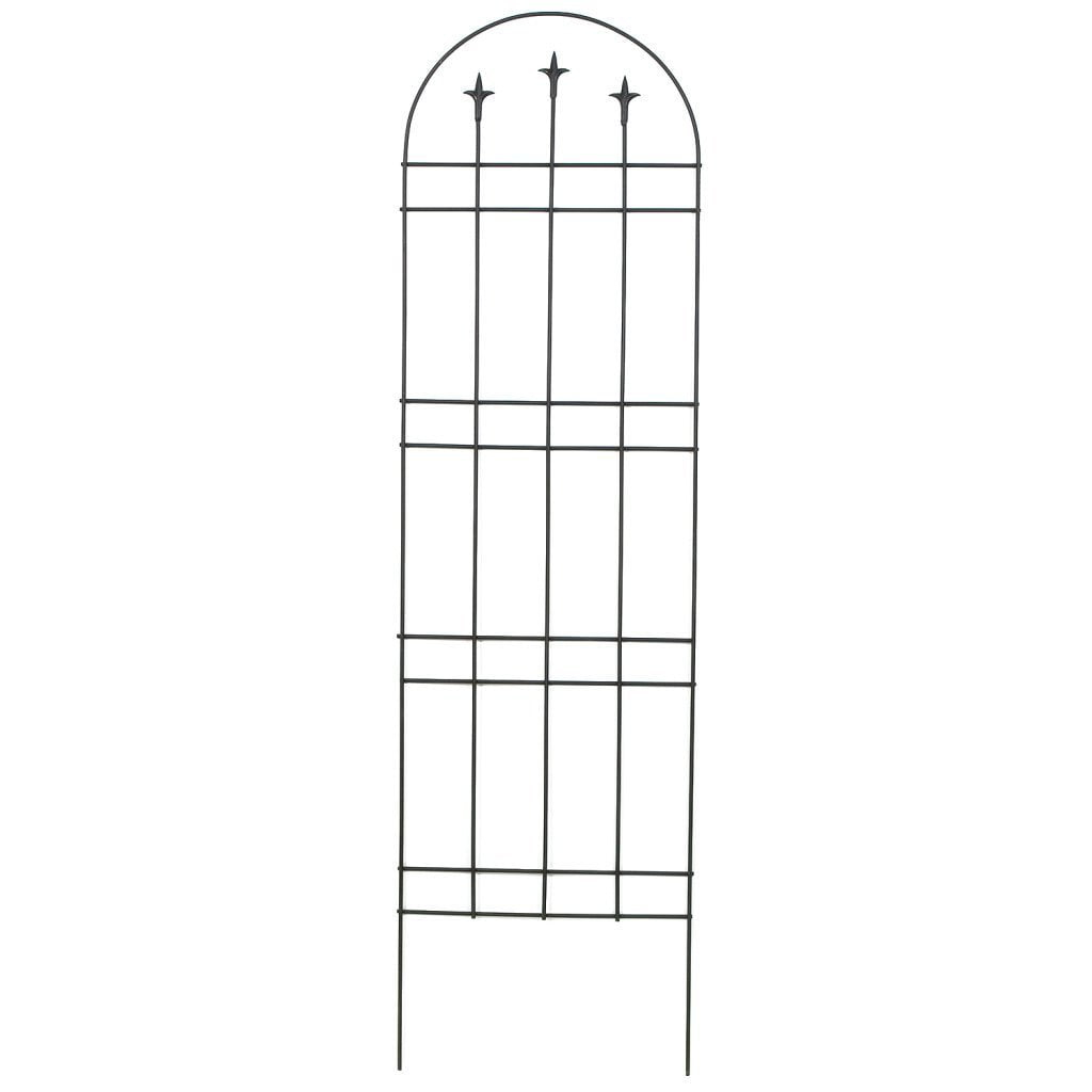 Panacea™ 89634 Garden Arch with Finials Style Steel Trellis, Black, 72"