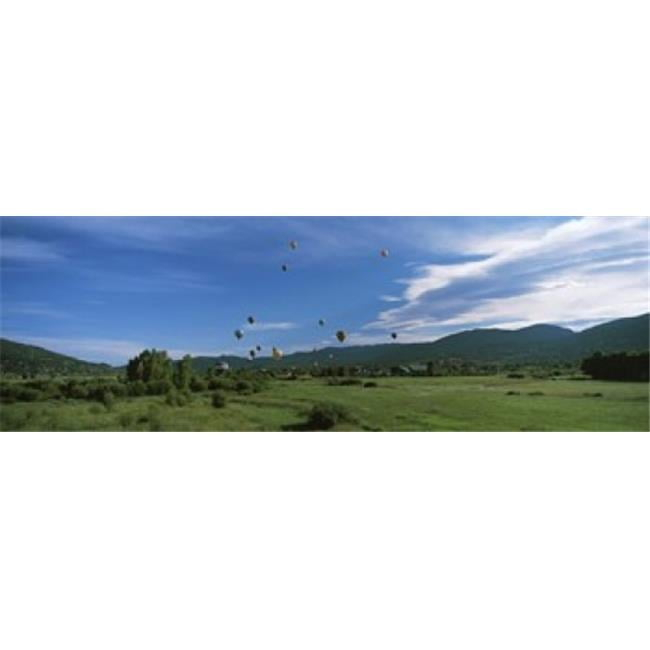 Panoramic Images  Hot air balloons rising Hot Air Balloon Rodeo Steamboat Springs Routt County Colorado USA Poster Print by Panoramic Images - 36 x 12