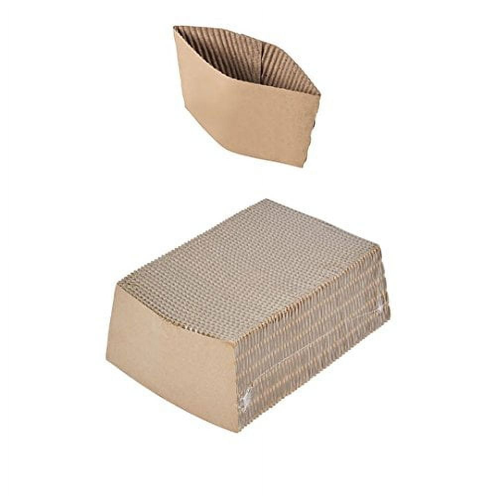 Pantryware Essentials PE Coffee Sleeves-100 Pantryware Essentials Coffee Sleeves Fits, 10 oz. - 20 oz. Cups (Pack of 100), Natural Kraft Pack of 100ct