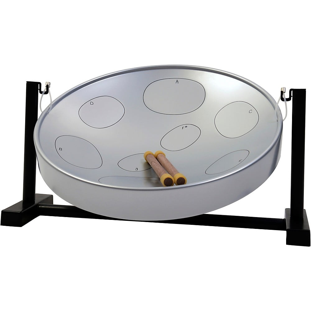 Panyard Jumbie Jam Steel Drum Kit with Table Top Stand, Silver