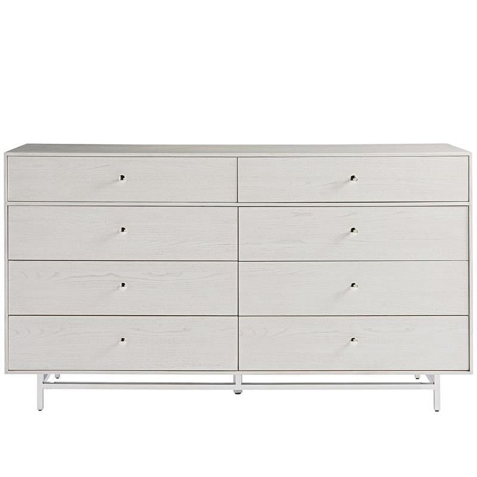 Paradox Wood Dresser With Stainless Steel Base and Hardware - Ash Gray Finish