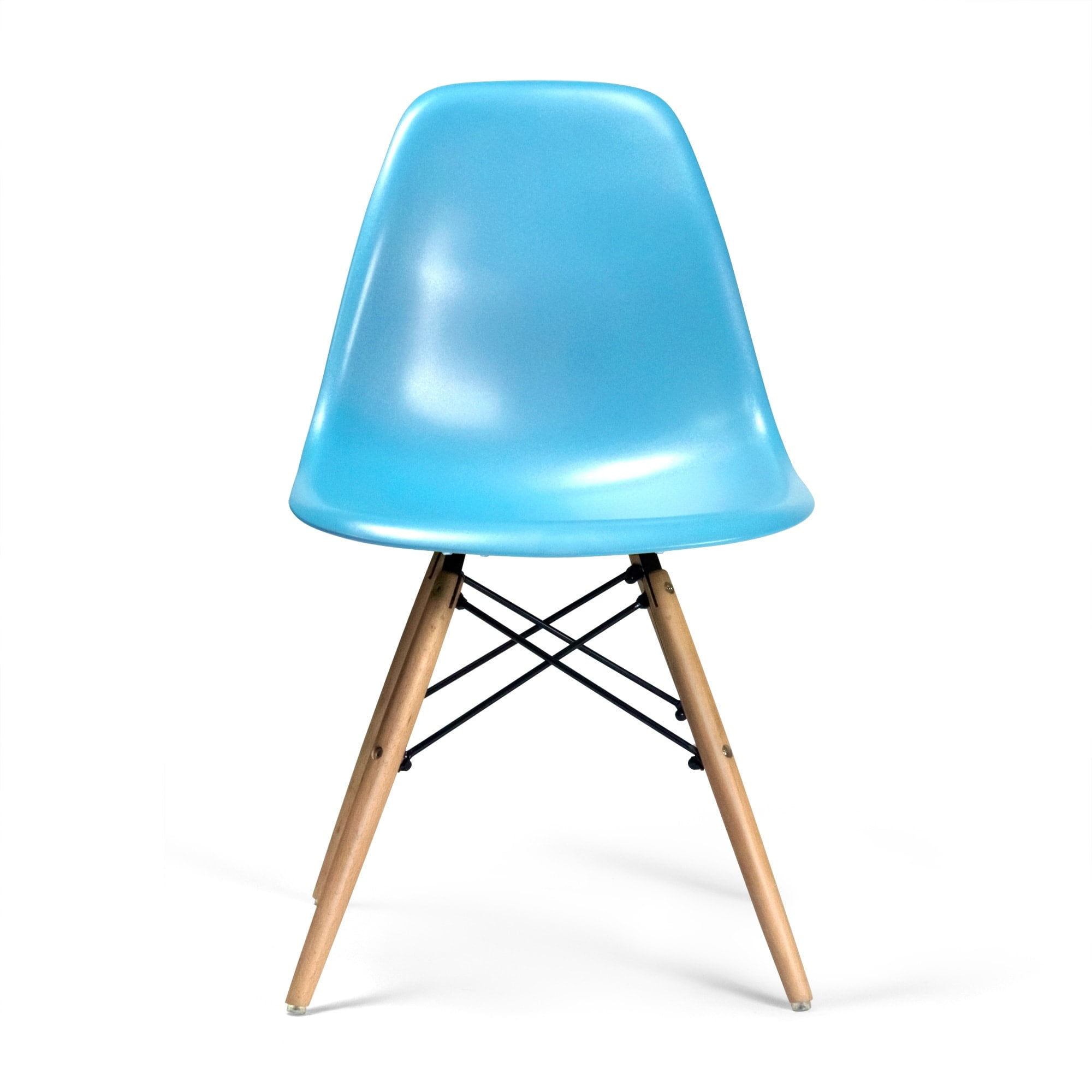 Paris-2 Side Chairs with Natural Legs (Set of 2) Blue