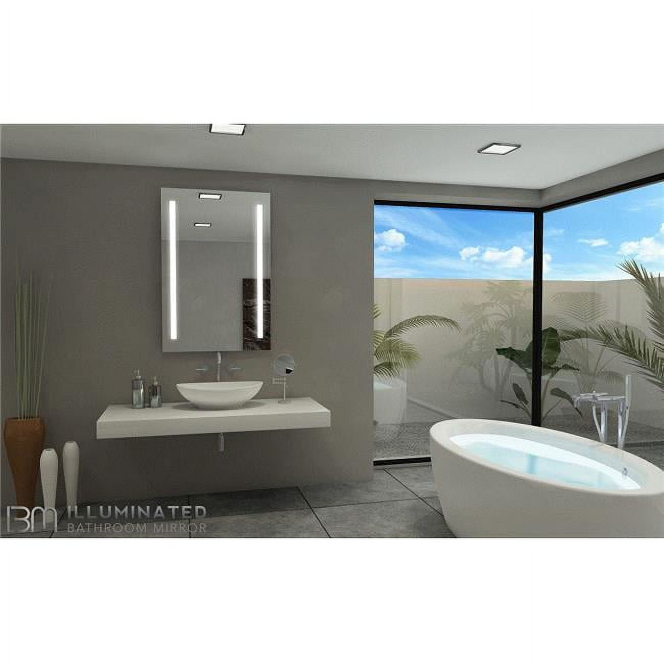 Paris Mirror 28 x 2 x 48 in. Verano Mirror with 6000K LED Backlight