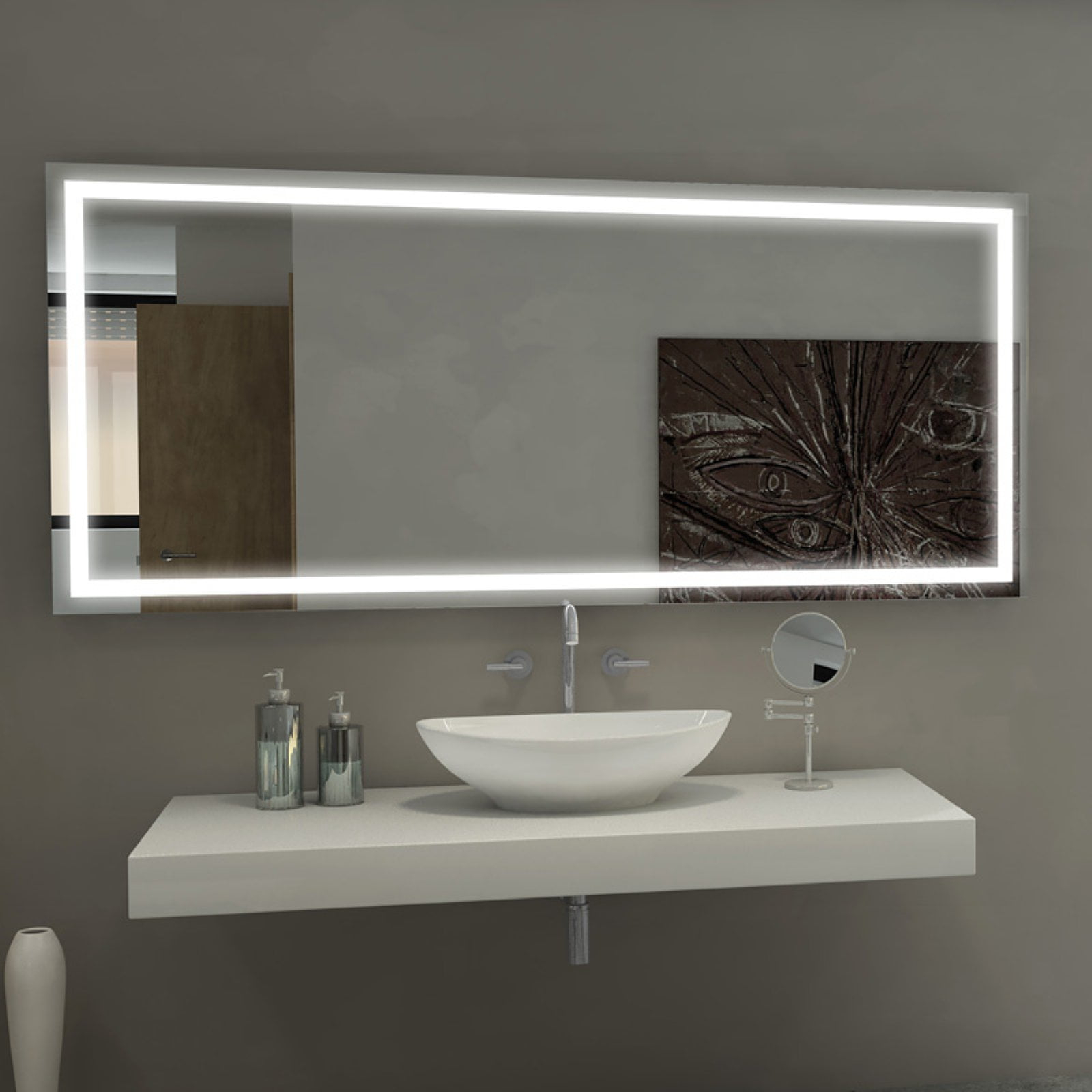 Paris Mirror HARM70323000 70 x 32 in. Harmony Lighted Bathroom Mirror with 3000K