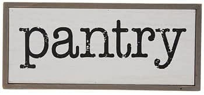 Parisloft Pantry Rustic Wood Block Sign, Small Farmhouse Tabletop Decor for Kitchen