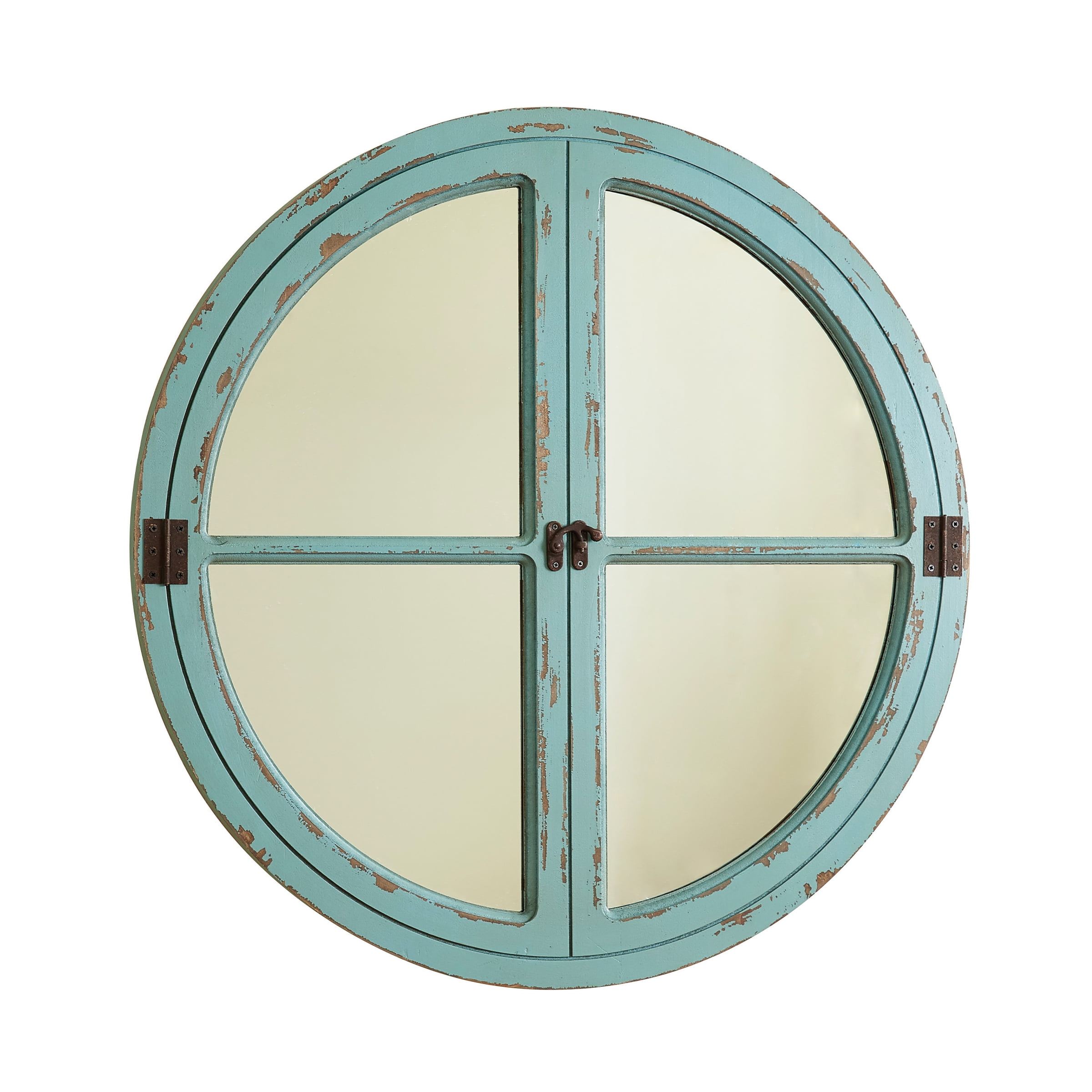 Park Designs Sea Green Round Window Wood Mirror 27.75"H