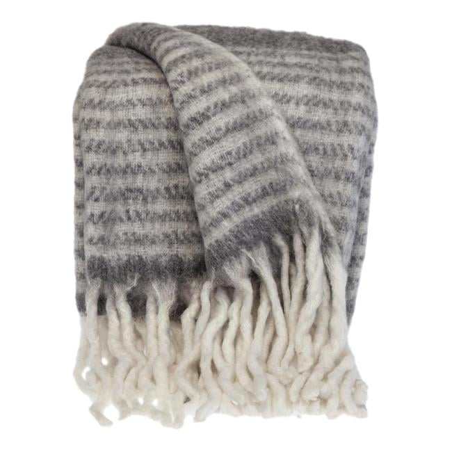 Parkland Collection THRE21681 Nagar Transitional Woven Handloom Throw Blanket, Gray & White