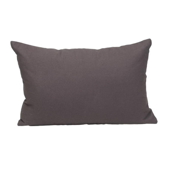 Parkland Collection Transitional Solid Charcol 18" X 12" Pillow