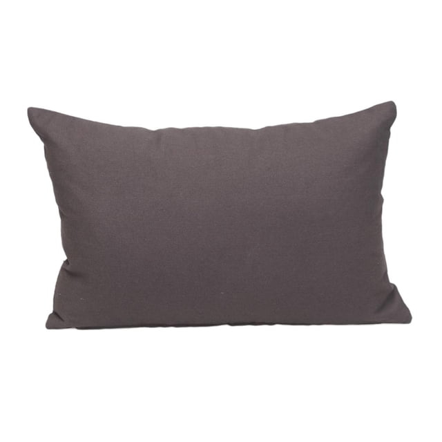 Parkland Collection Transitional Solid Charcol 18" X 12" Pillow