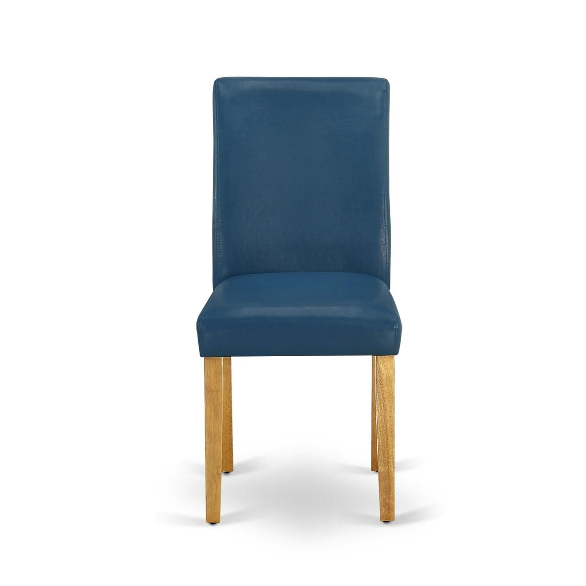 PaFagwy ABP4T55 Parson Kitchen Blue Faux Leather Padded Dining Chairs, Set of 2