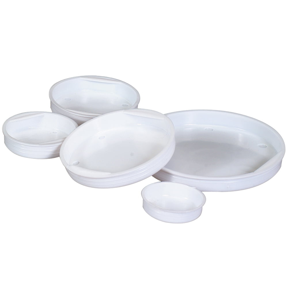Partners Brand Plastic End Caps 3" White 100/Case MTCAP3