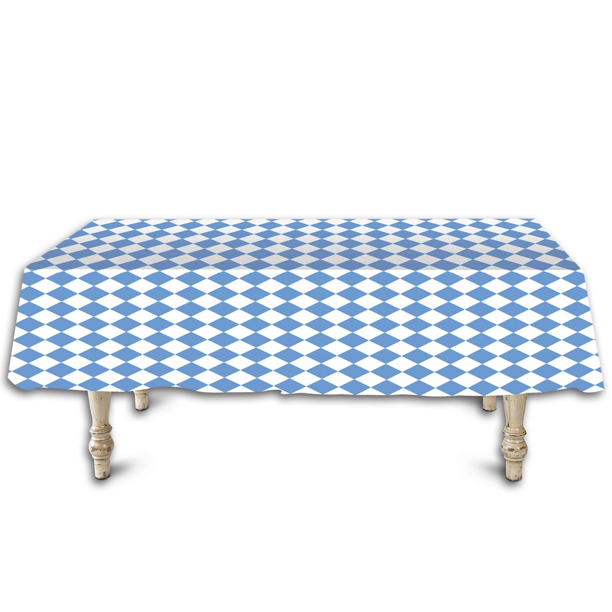 Party Central Club Pack of 12 Blue and White Oktoberfest Rectangular Tablecover 54" x 108"