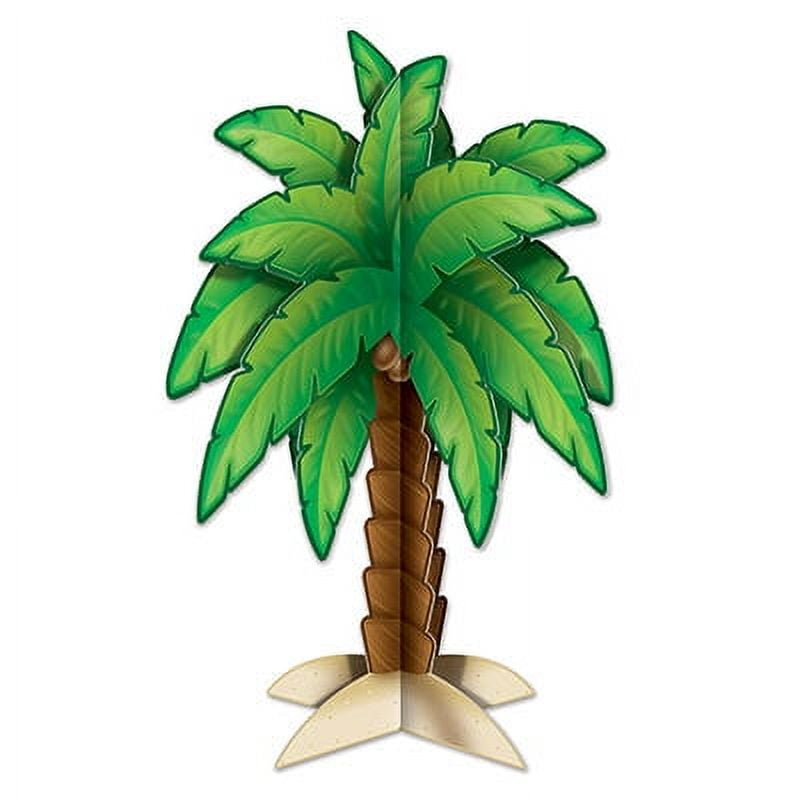 Party Central Club Pack of 12 Green Tropical 3-D Palm Tree Tabletop Centerpieces 11.75"