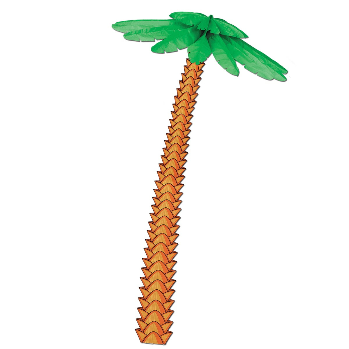 Party Central Club Pack of 12 Green and Brown Tropical Palm Trees with Fronds Decors 76"
