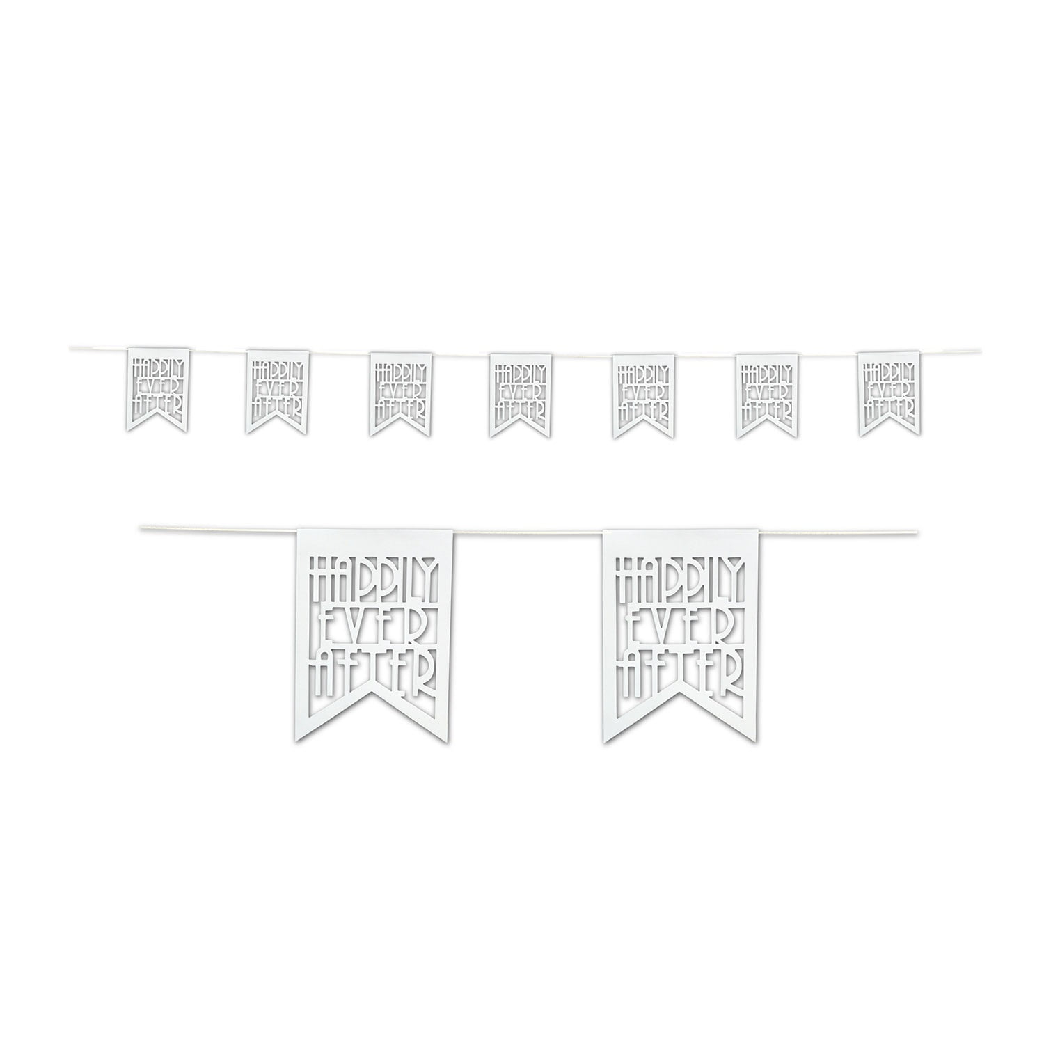 Party Central Club Pack of 12 White Fairytale Die-Cut Pennant Banner Party Hanging Decors 18.75"