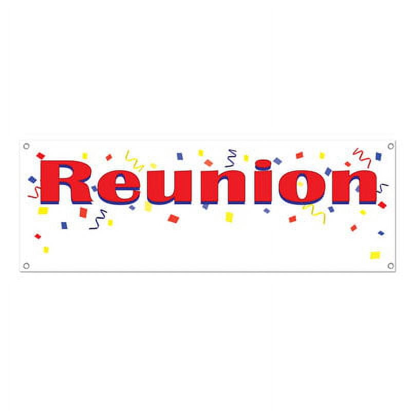 Party Central Pack of 12 Red Class 'Reunion' Party Banners with Grommets 5'