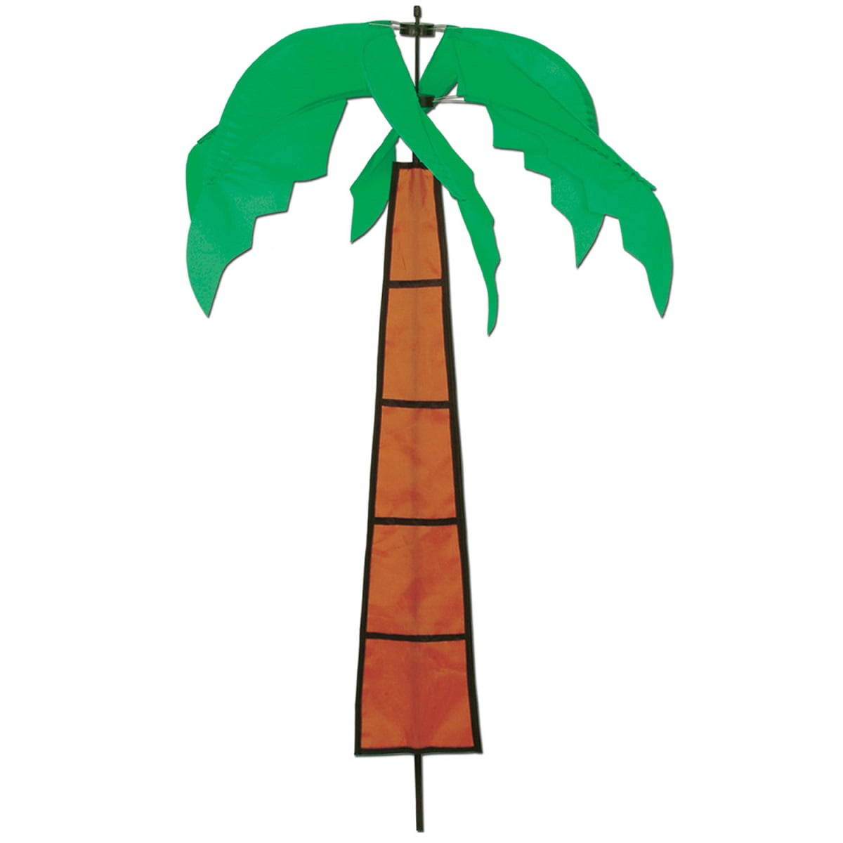 Party Central Pack of 6 Green and Brown Palm Tree Wind-Wheel Yard Party Decor 3.5'