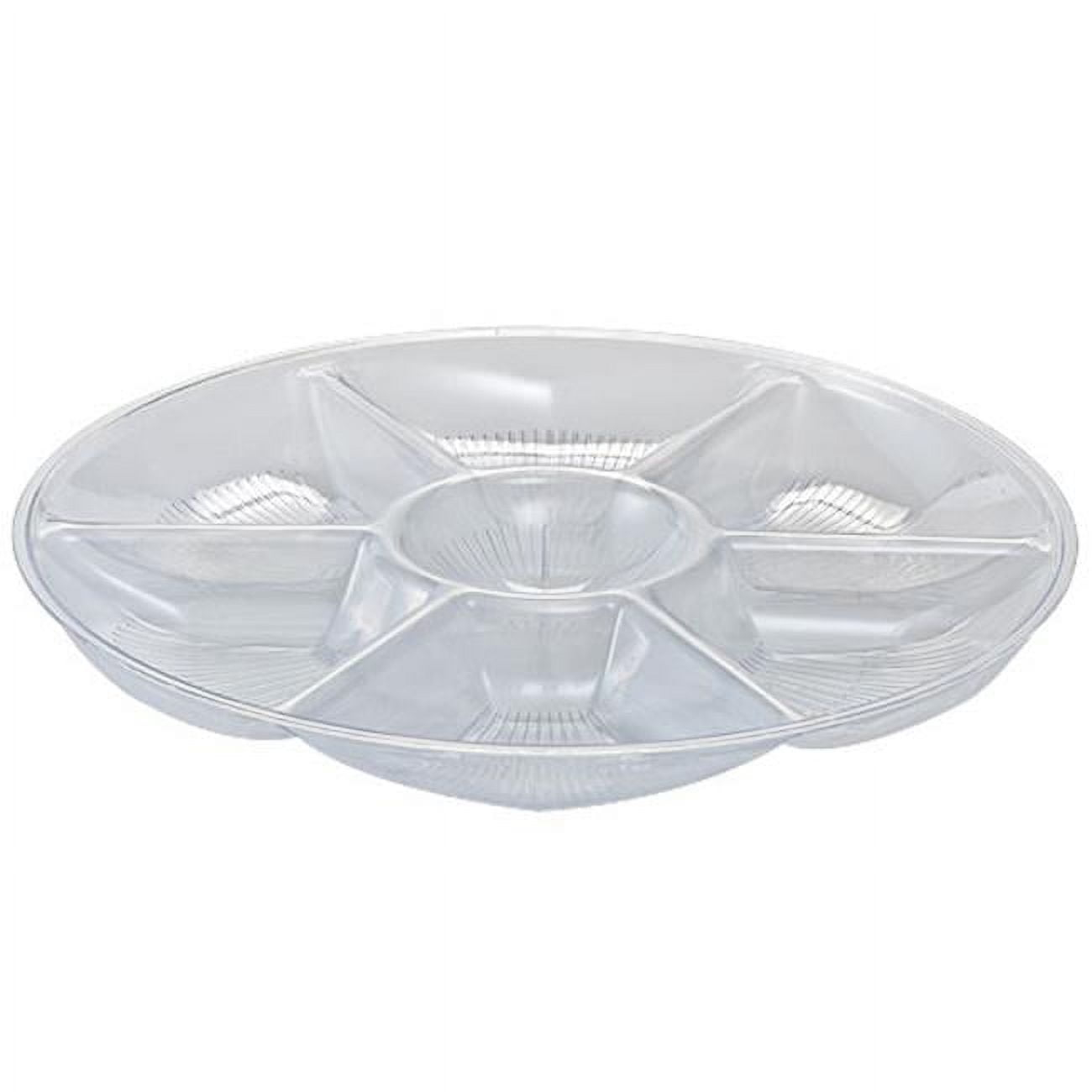 Party Dimensions 7-Compartment Platter Tray-14 | Clear | 1 Pc Plastic Tray, 14 inches
