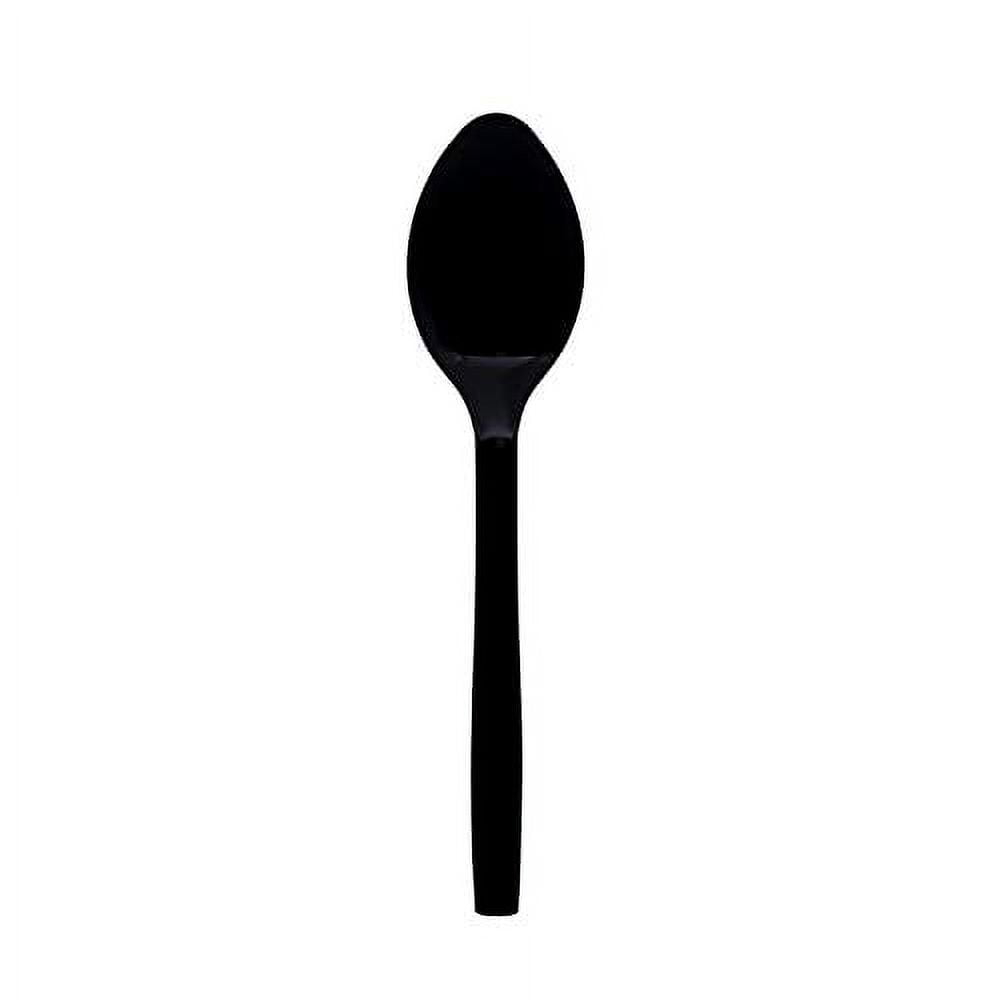 Party Essentials B9S-12/12 Black Plastic Serving Utensil, 9" Serving Spoons, 12 Count