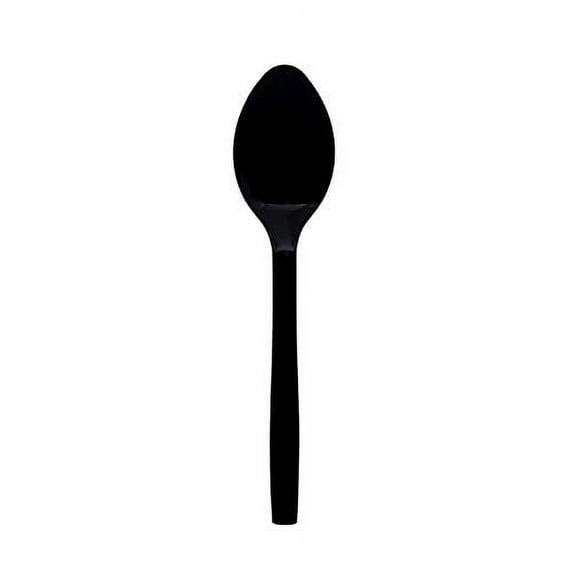 Party Essentials B9S-12/12 Black Plastic Serving Utensil, 9" Serving Spoons, 12 Count