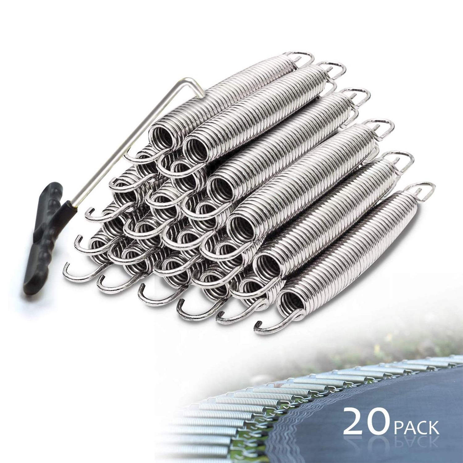 Party Saving 20 Pieces 7 In. Trampoline Spring Heavy-Duty Galvanized Steel Replacement, Wmt1101