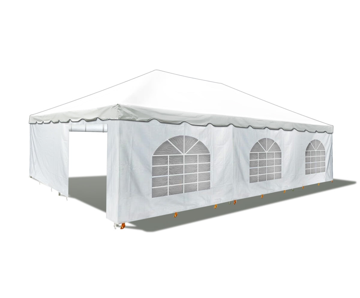 Party Tents Direct Weekender West Coast Frame Party Tent with Sidewalls, White, 20 ft x 30 ft
