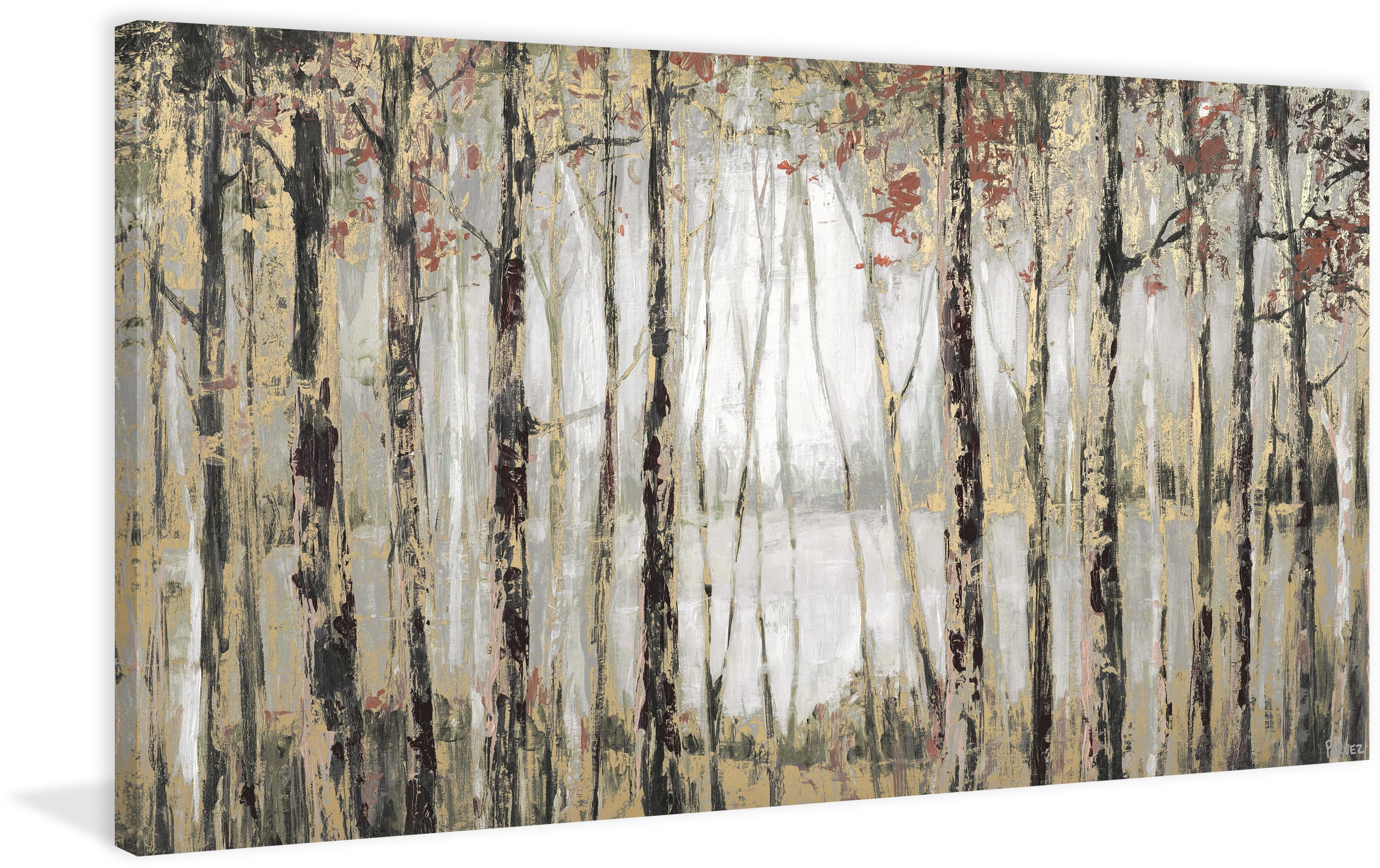 Parvez Taj "Autumn Lake" Painting Print on Wrapped Canvas