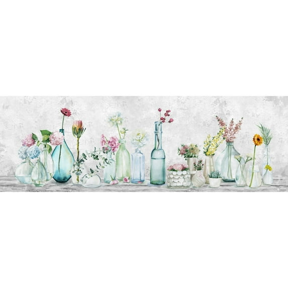 Parvez Taj Series of Colorful Flowers Painting Print on Wrapped Canvas