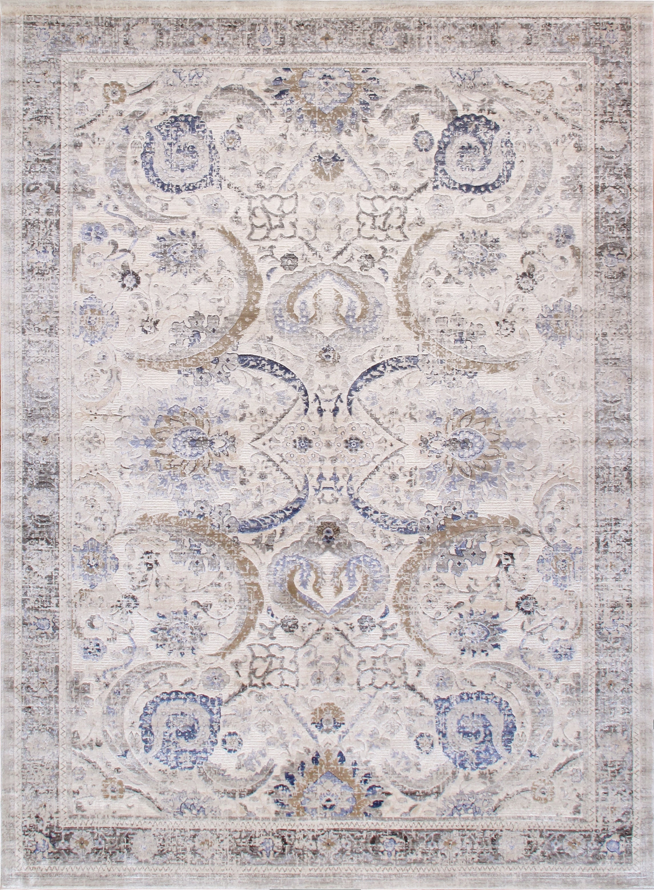 Pasargad Home Amadeus 6' x 9' Power-Loomed Ivory/Beige Rug, For Indoor Space and all Age of Group