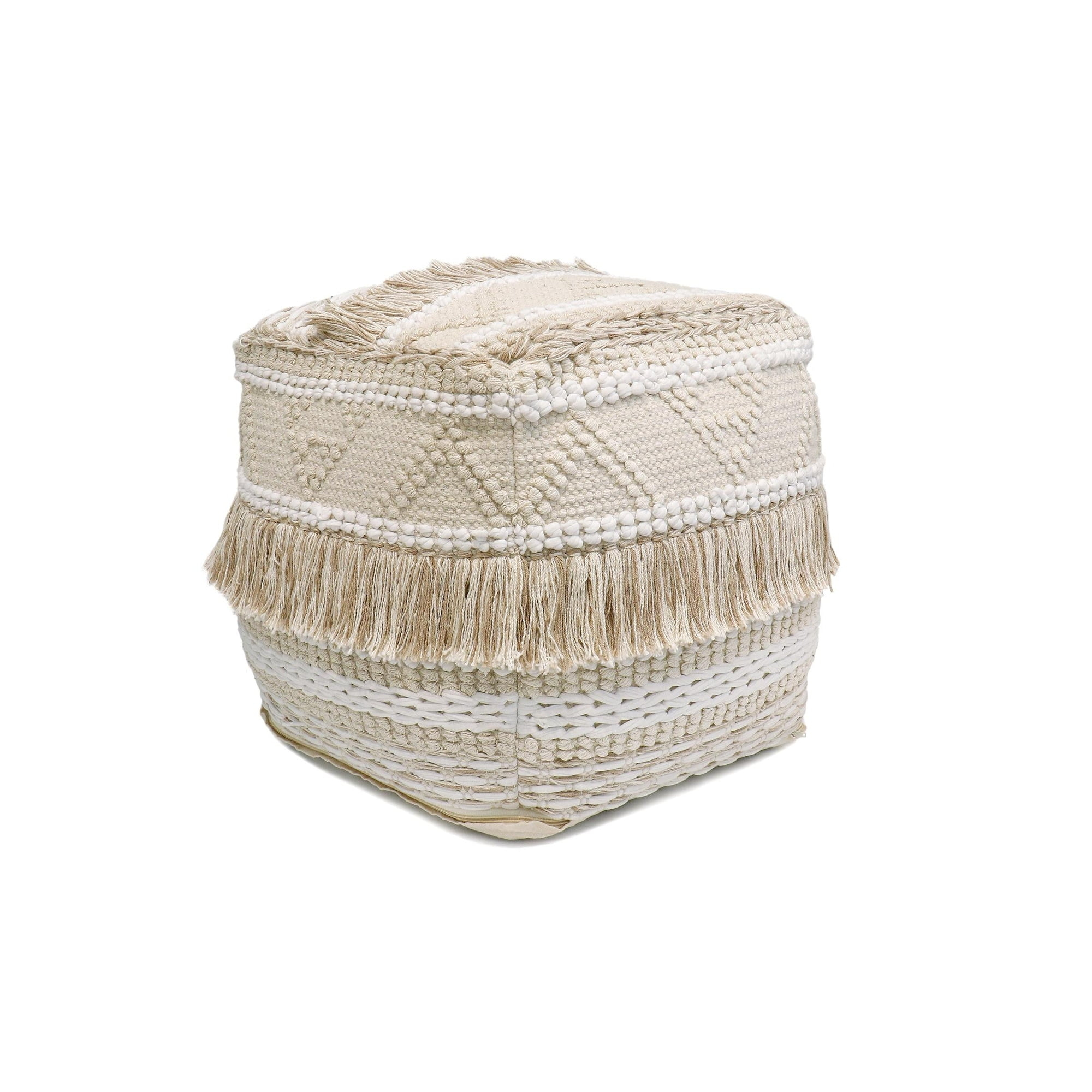 Pasargad Home Grandcanyon Cotton Braided Pouf