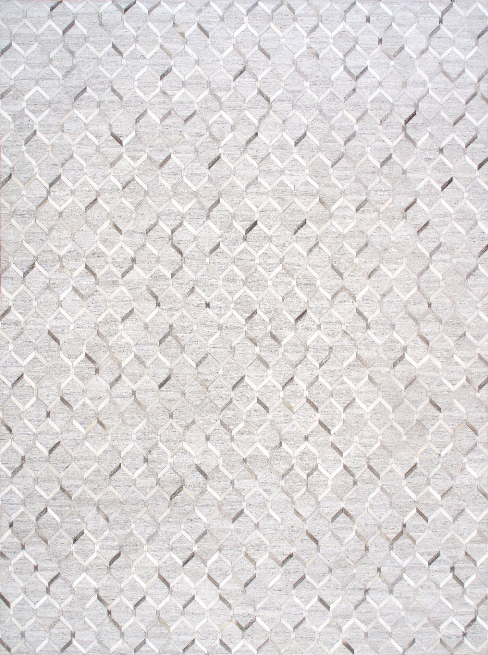 Pasargad Home Galaxy Hand-loomed Cowhide & Sari Silk Rug 9' 0" X 12' 0" Silver