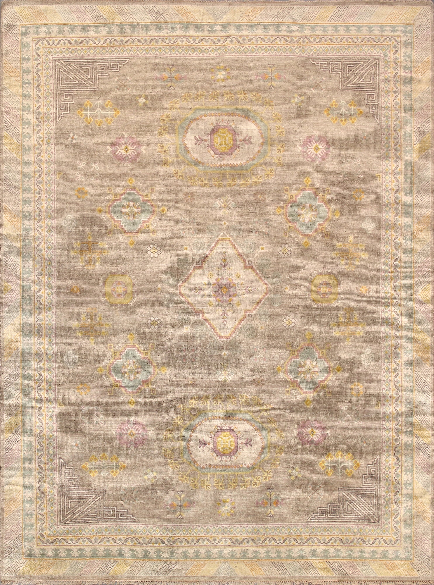 Pasargad Home Khotan 12' x 18' Hand-Knotted Wool Camel/Beige Rug - All Ages, Indoors