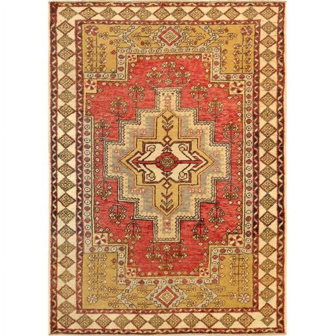 One-of-a-Kind 4' X 6' 2010s Wool Area Rug in