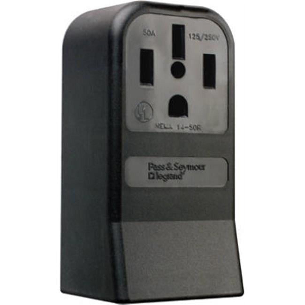 Pass & Seymour 3854CC6 Surface Mount Range Outlet, 50A, Black