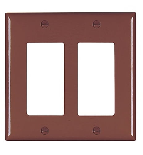 Pass and Seymour TP262 Brown Two Gang Decorator Wall Plate