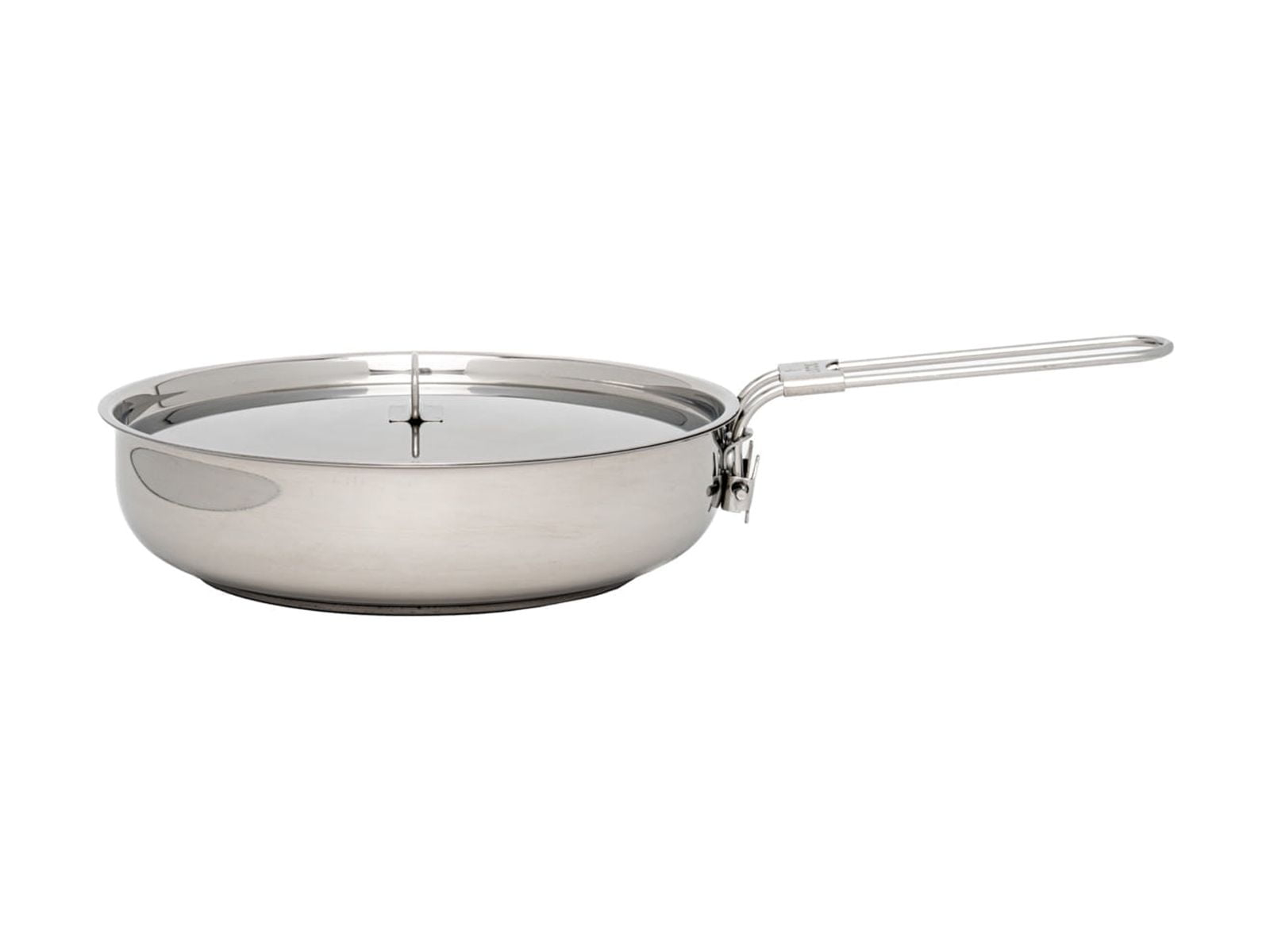 Pathfinder Folding Skillet and Lid, Stainless Steel Construction, Locking Foldin