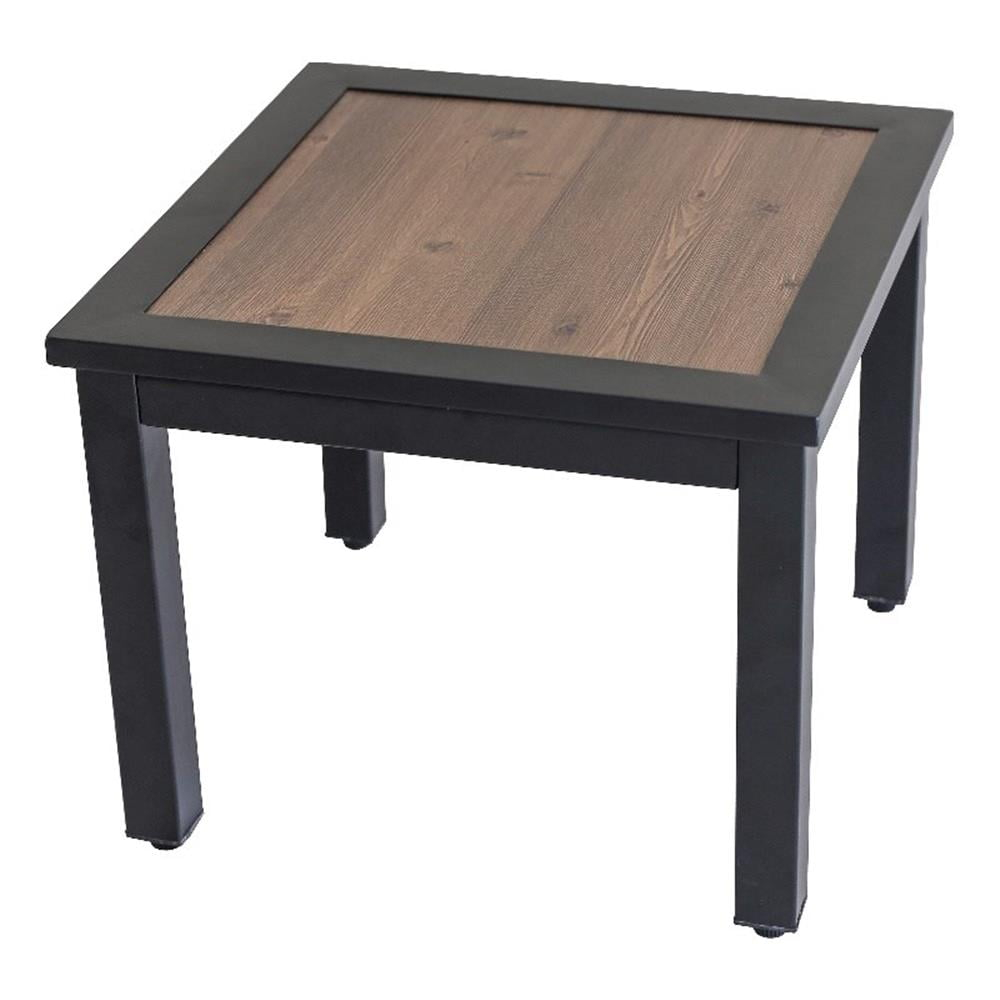 Patio Festival Outdoor Metal Side Table in Brown/Black Finish