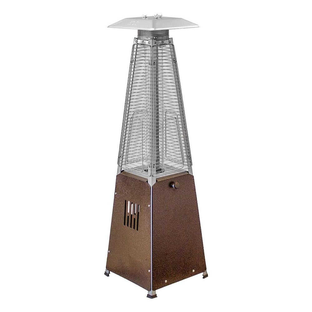 Hiland HLDS032-GTTHG Portable Propane Table Top Pyramid Glass Tube Patio Heater, 9500 BTU, Bronze