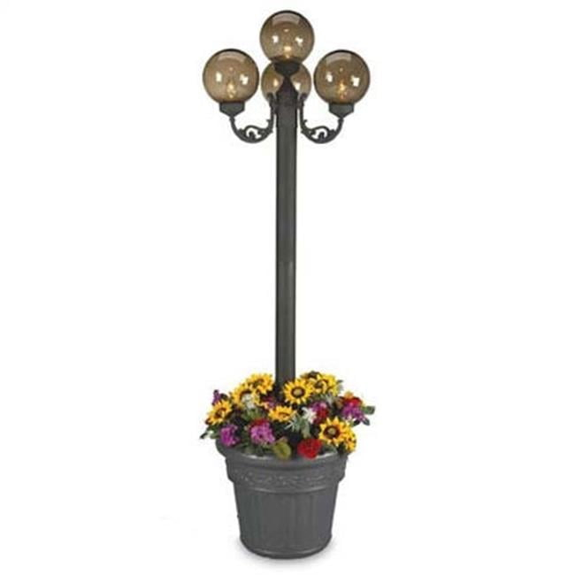 Patio Living Concepts  00490 Four Bronze Globe Lantern Planter - Park Style