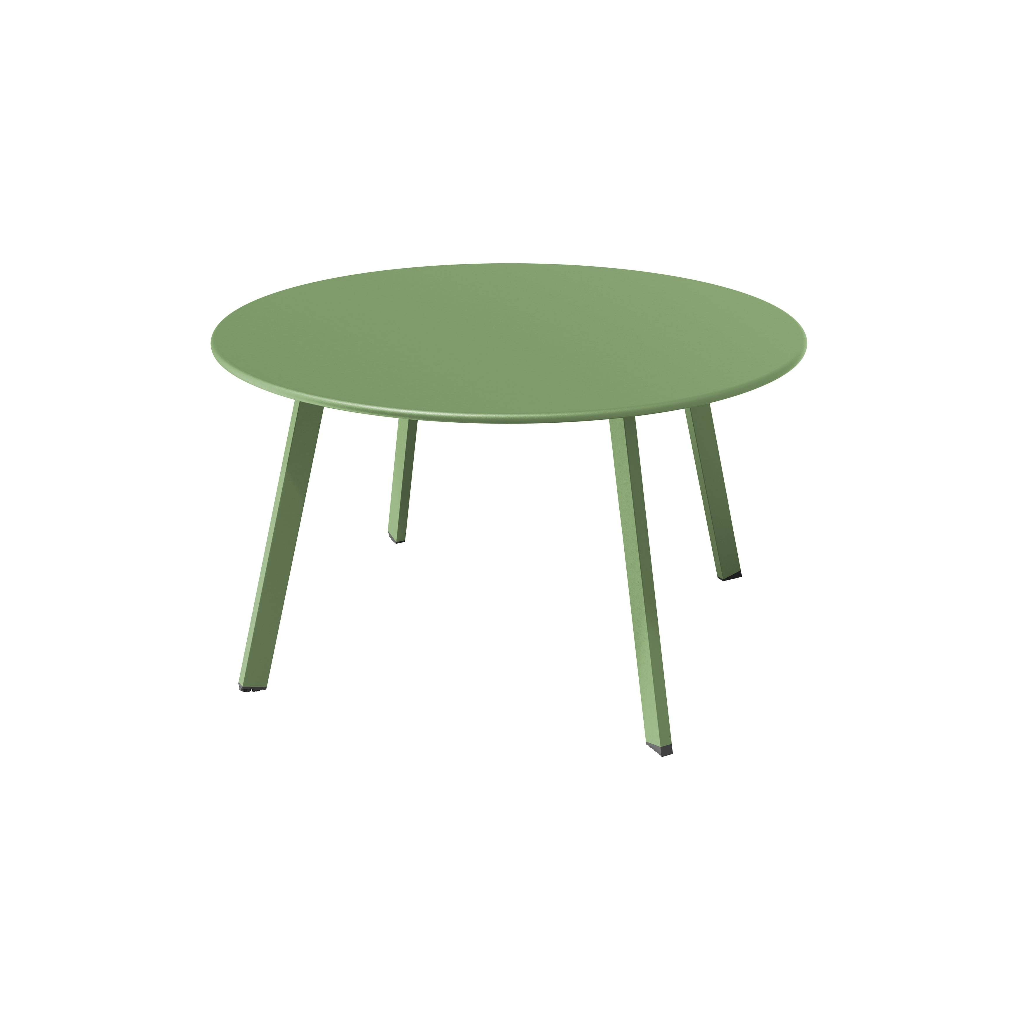 Patio Round Steel Coffee Table, Weather-Resistant Large Outside Side Table for Garden Balcony Yard - 27.6 x 27.6 x 15.8 inch Green
