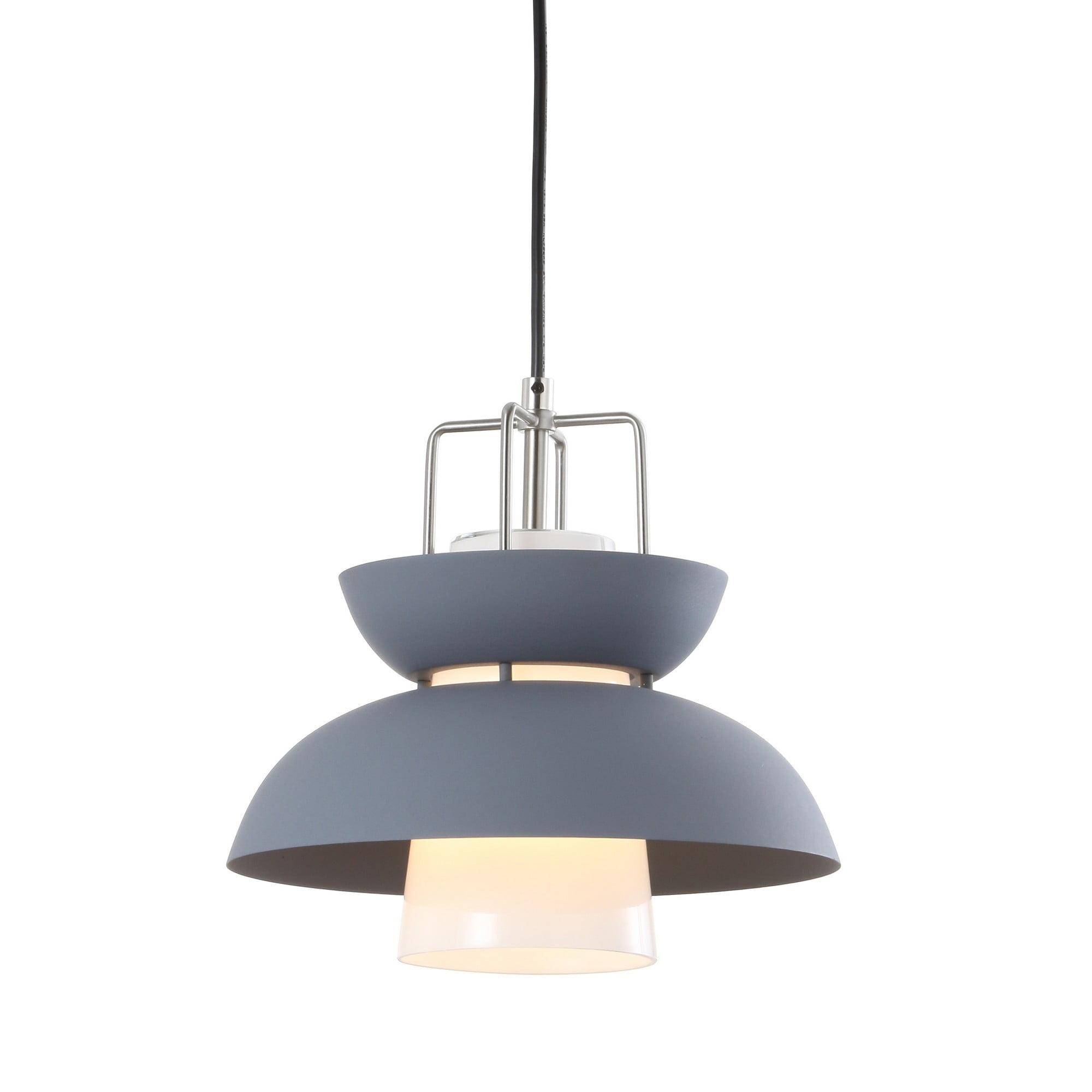 Paul 11" Farmhouse Metal LED Pendant, Gray