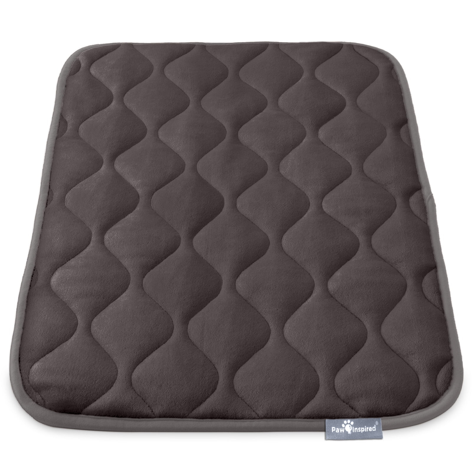 Paw Inspired Washable Padded 30" Crate Mats for Dogs | 29” x 18” Size, Fits 30-inch Kennels | Anti-Slip, Leakproof, Waterproof, Reusable Plush Pet Pads (Gray)
