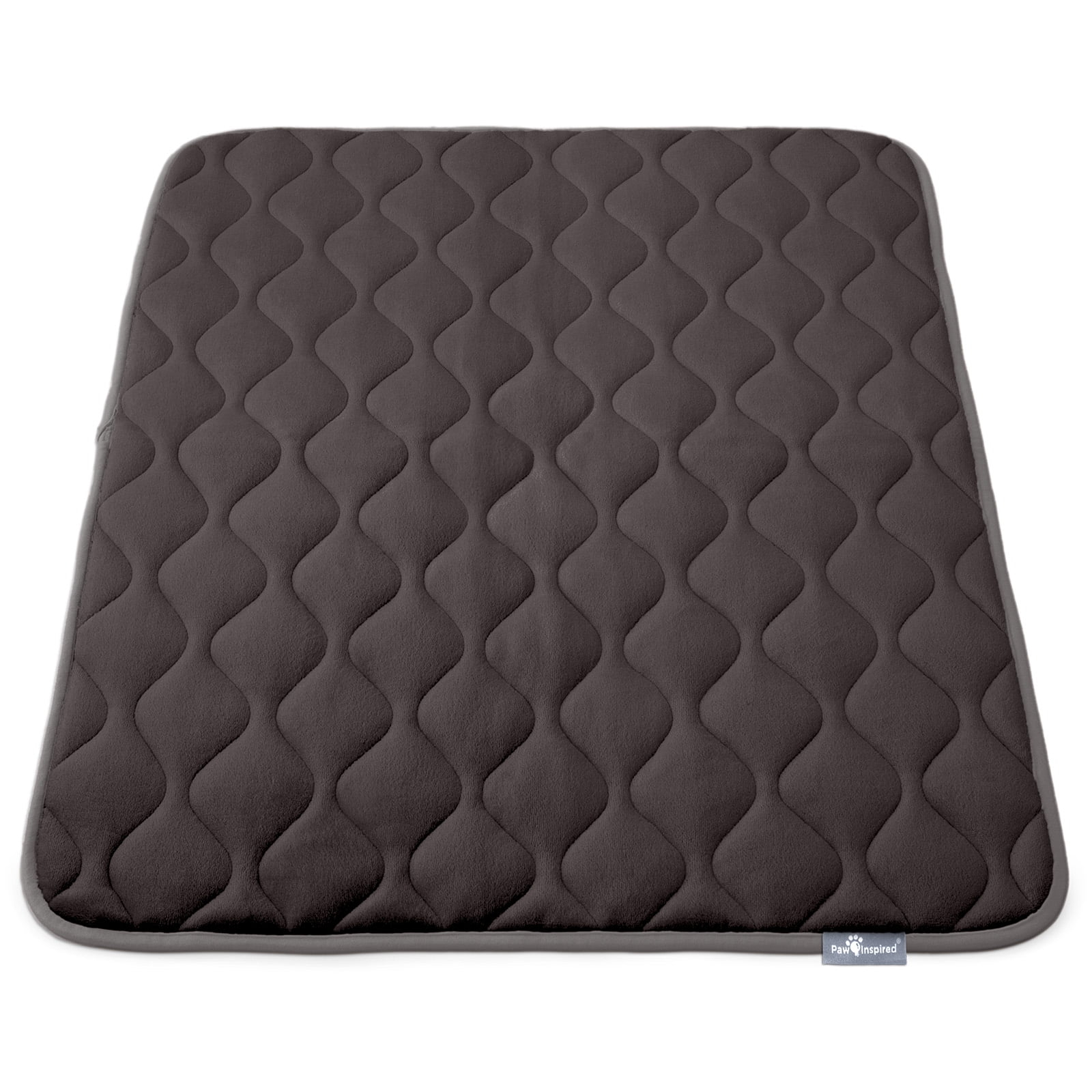 Paw Inspired Washable Padded 42" Crate Mats for Dogs | 41" x 28" Size, Fits 42-inch Kennels | Anti-Slip, Leakproof, Waterproof, Reusable Plush Pet Pads (Gray)
