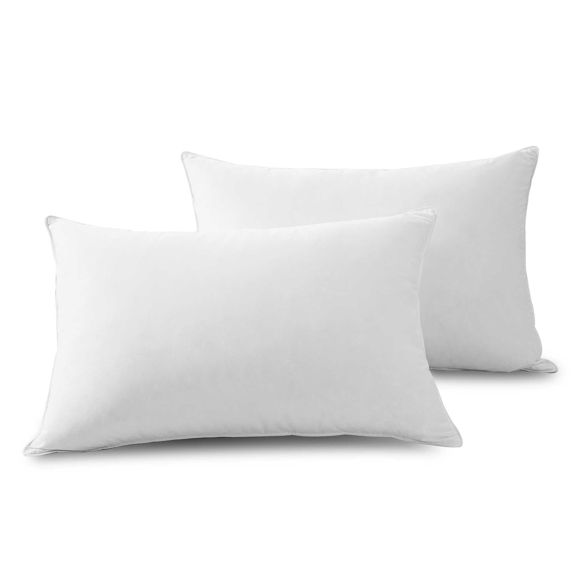 Peace Nest 2 Pack Feather Down Bed Pillows with Cotton Cover, Standard