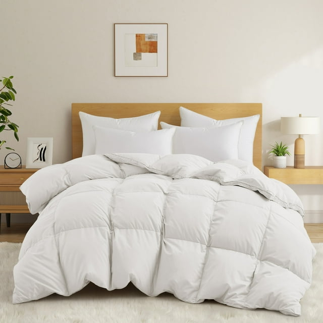 Peace Nest Premium White Feather Down Comforter Duvet Insert All Warmth Levels Heavy Weight King